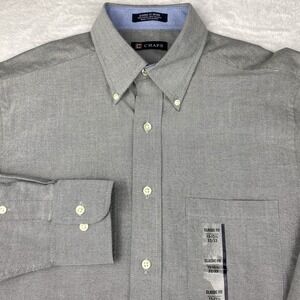 CHAPS Shirt Mens 15-15.5-32/33 Gray Classic Fit Oxford Wrinkle Free New w/Tags!‎